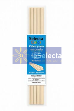 PALO DE MAQUETA 2X6 MM 7 UNIDADES SELECTA COLOR